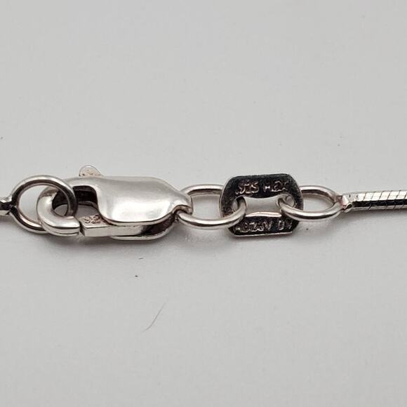 Sterling Silver Larimar Sun Moon Pendant 23" Snake Chain Necklace Made in Mexico - Picture 9 of 12